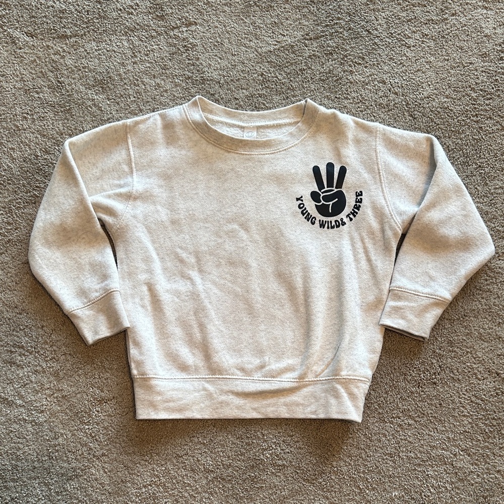 Young Wild & Free Kids Cream Crewneck Sweatshirt